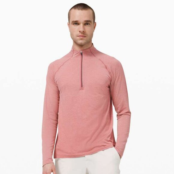 Lululemon Men's Metal Vent Tech 1/2 Zip 2.0 - Pink - Picture 1 of 9